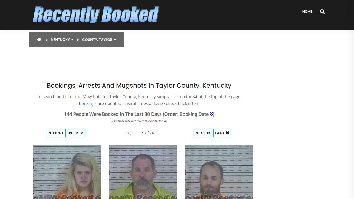 Bookings, Arrests and Mugshots in Taylor County, Kentucky - Recently Booked