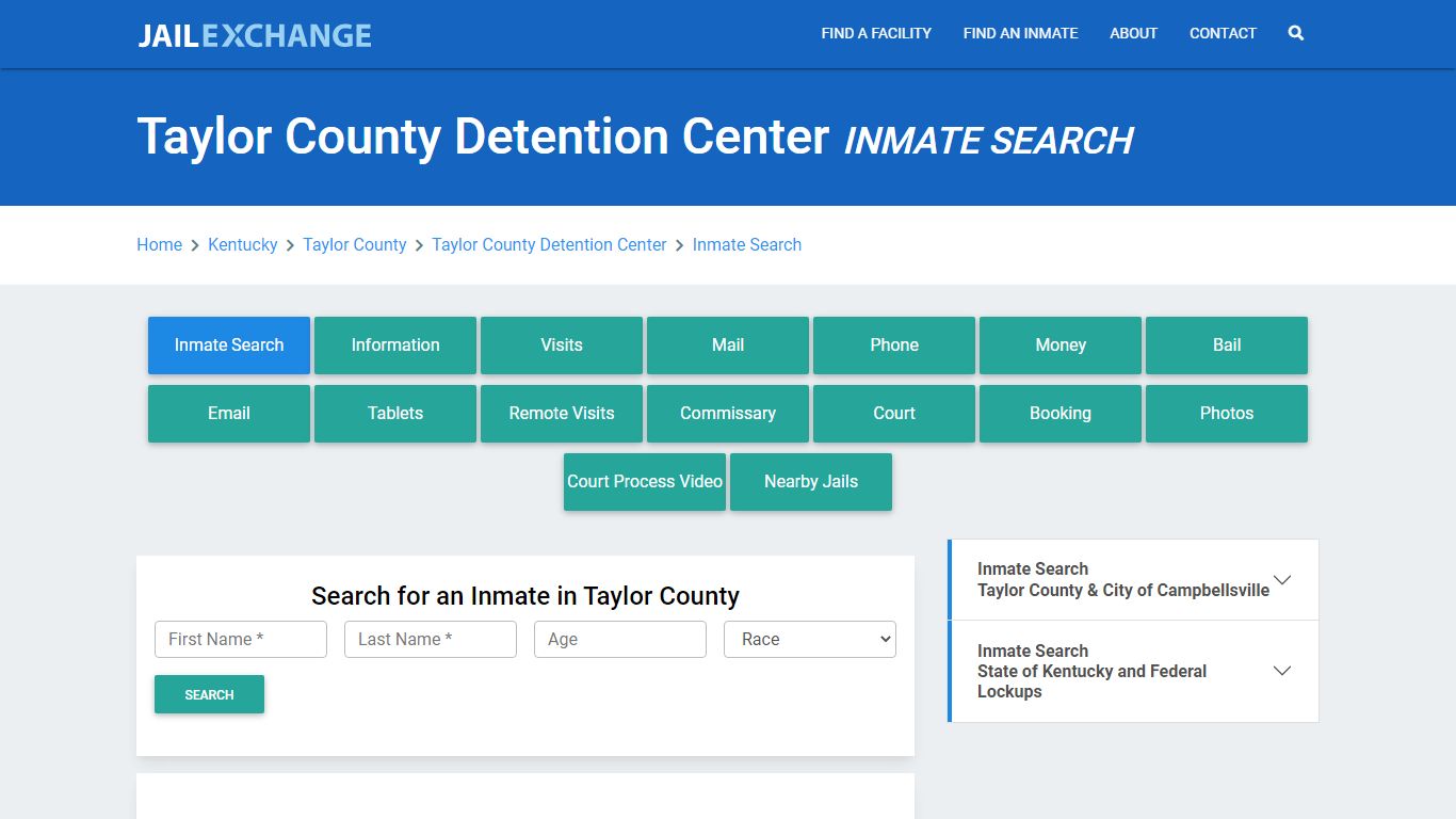 Taylor County Detention Center Inmate Search - Jail Exchange